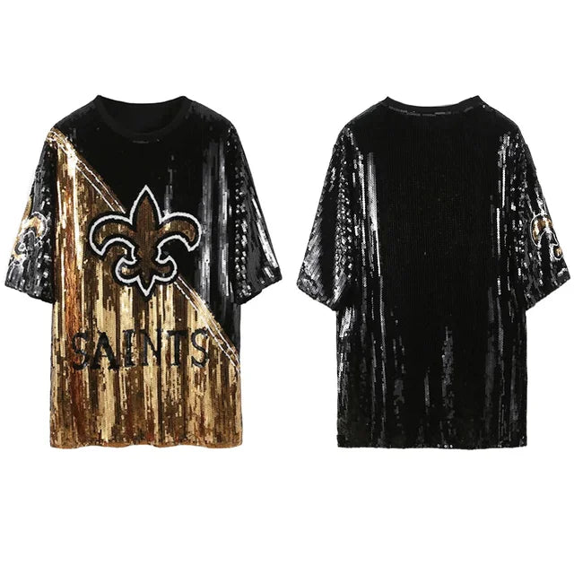 New Orleans Saints Sparkly Sequin Dress – Bombshell Boutique LV