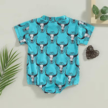Load image into Gallery viewer, Western Shirt | Cow Skull Bodysuit | Western Bodysuit | Baby Boy Clothes