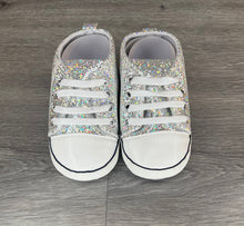 Load image into Gallery viewer, Silver Glitter Baby Shoes