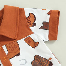 Load image into Gallery viewer, Western Shirt | Cowboy Boots Bodysuit | Western Bodysuit | Baby Boy Clothes