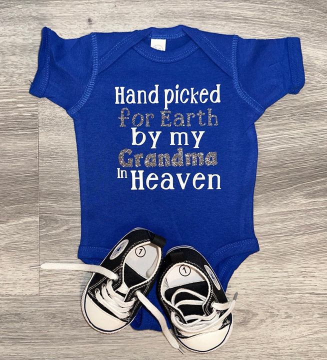 Load image into Gallery viewer, Hand Picked For Earth By My Grandma In Heaven Bodysuit