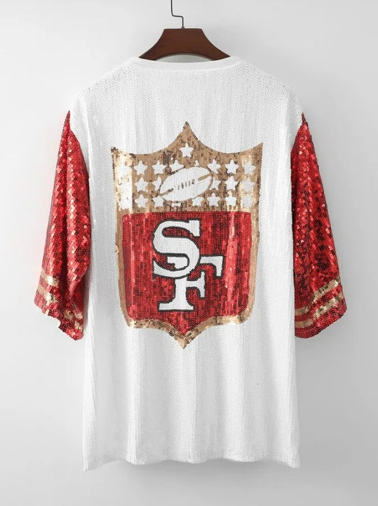 Load image into Gallery viewer, San Francisco 49ers Sparkly Sequin Dress