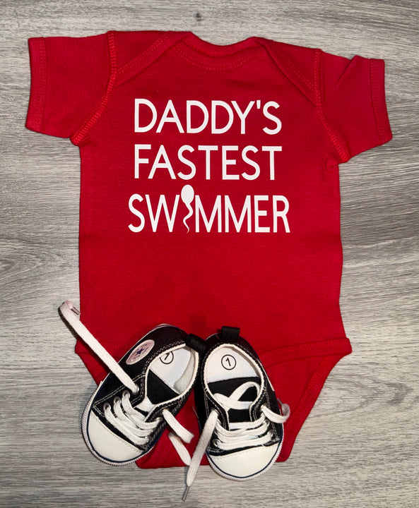 Load image into Gallery viewer, Daddy’s Fastest Swimmer Bodysuit