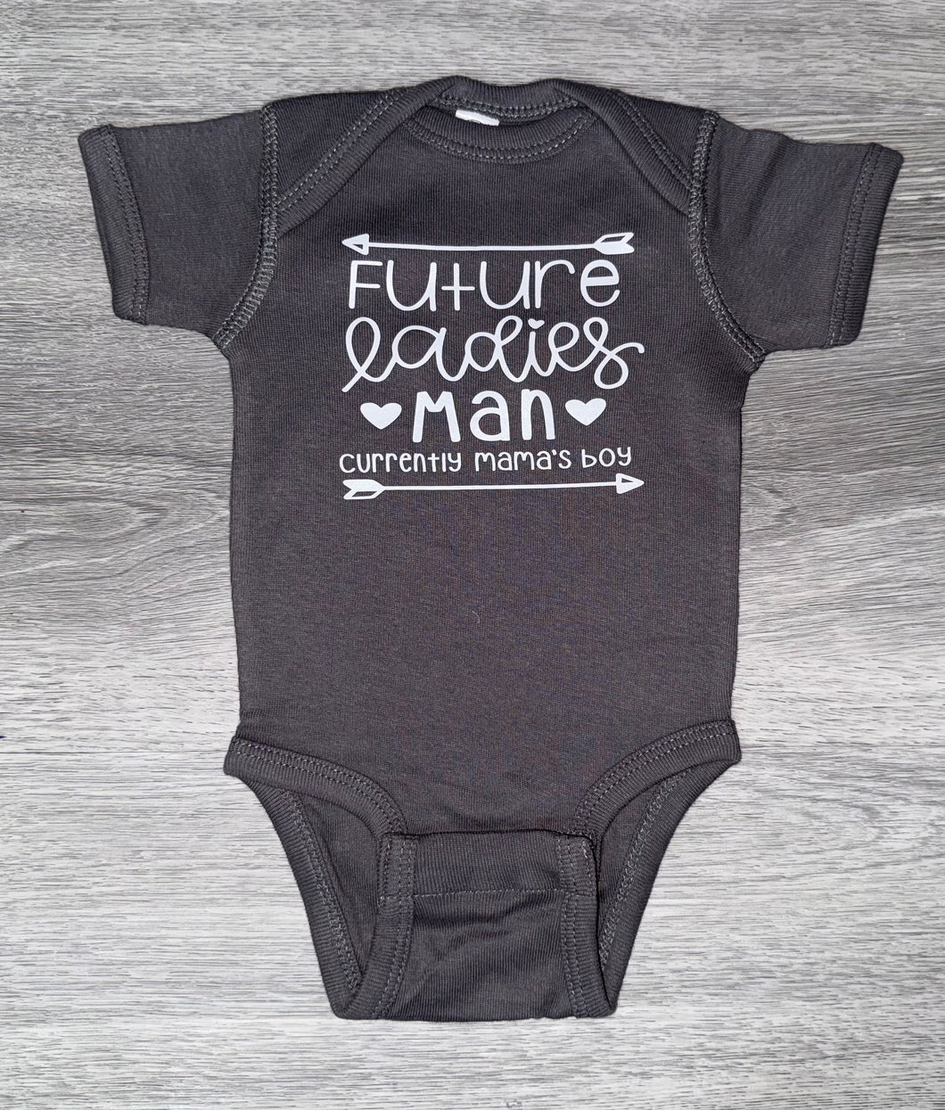 Future Ladies Man Currently Mama's Boy Bodysuit - PREMADE READY TO SHIP 0-3 MONTH FIT