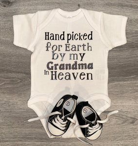 Hand Picked For Earth By My Grandma In Heaven Bodysuit