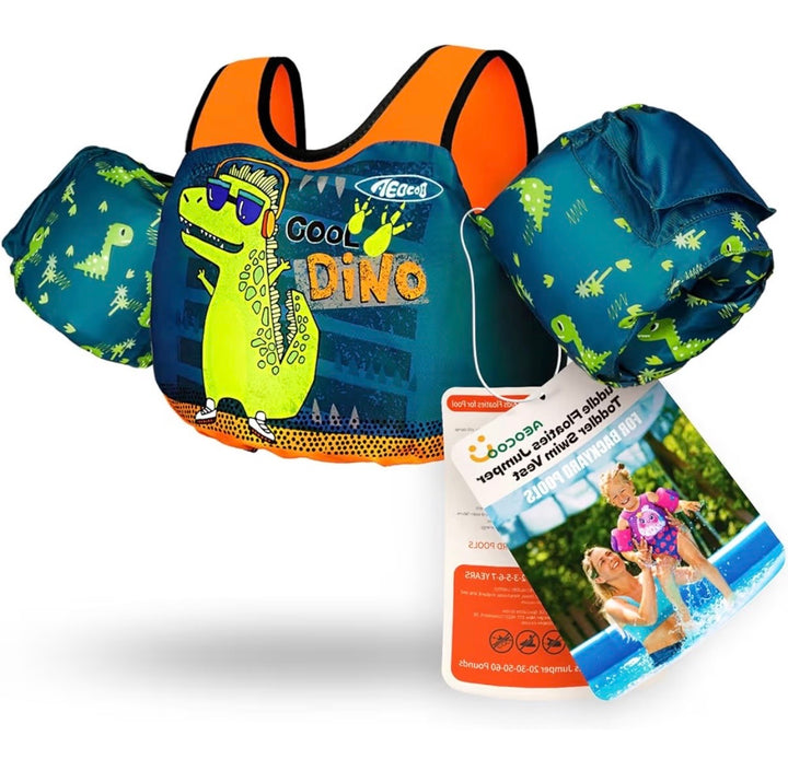 Load image into Gallery viewer, NWT - Aeocoo Dinosaur Floaties Toddler Swim Vest - Toddler Floaties Baby Swim (Copy)