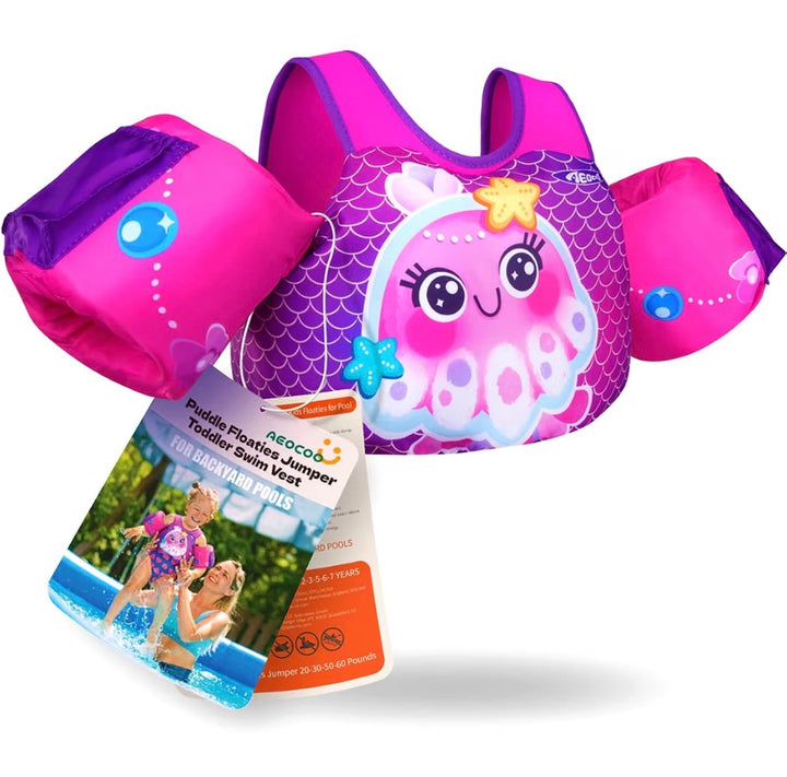 Load image into Gallery viewer, NWT - Aeocoo Seajelly Floaties Toddler Swim Vest - Toddler Floaties Baby Swim