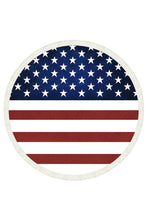 Load image into Gallery viewer, American Flag Fringe Terry Beach Towel