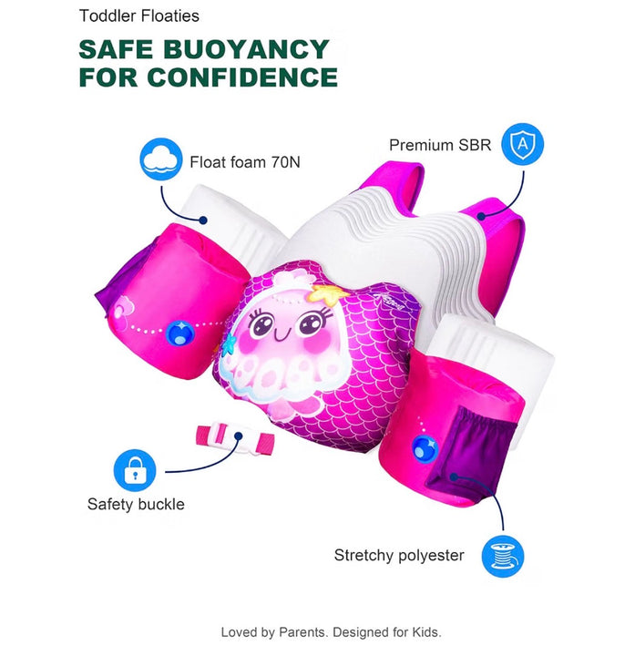 Load image into Gallery viewer, NWT - Aeocoo Seajelly Floaties Toddler Swim Vest - Toddler Floaties Baby Swim
