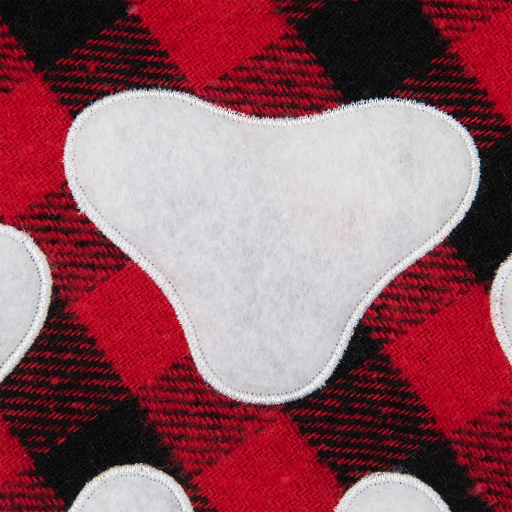 Load image into Gallery viewer, Red Buffalo Check Paw Print Dog Christmas Stocking 13.5"