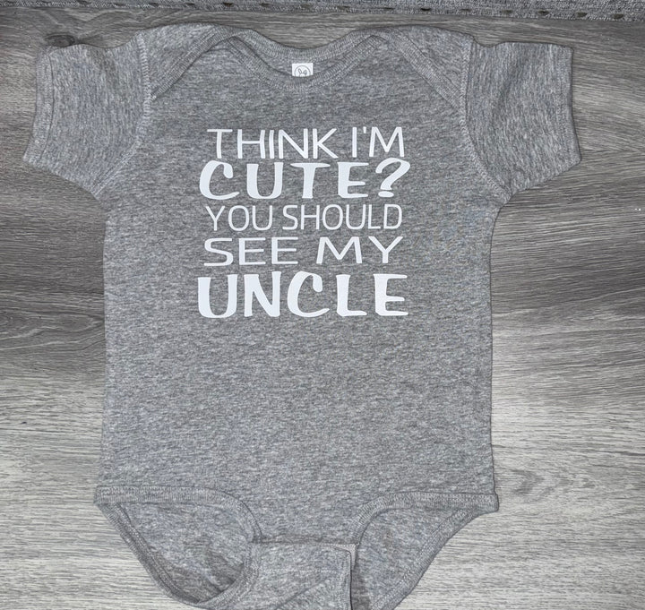 Load image into Gallery viewer, Think I'm Cute You Should See My Uncle Bodysuit