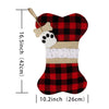 Red Buffalo Plaid Dog Bone Christmas Stocking 16.5"