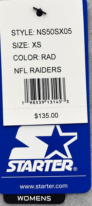 Load image into Gallery viewer, Women’s Starter NFL Las Vegas Raiders Satin Bomber Jacket – Silver/Gray