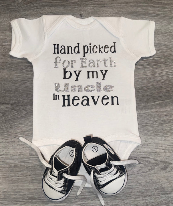 Load image into Gallery viewer, Hand Picked For Earth By My Uncle In Heaven Bodysuit