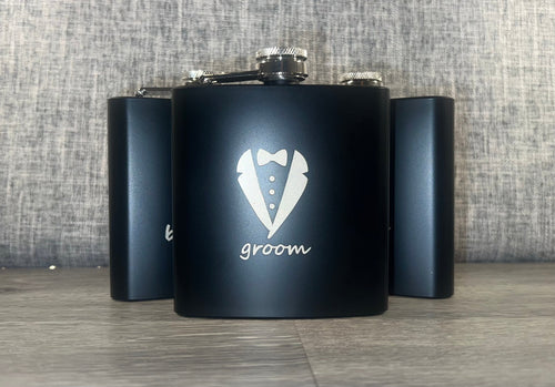 Groom Etched Wedding Flask