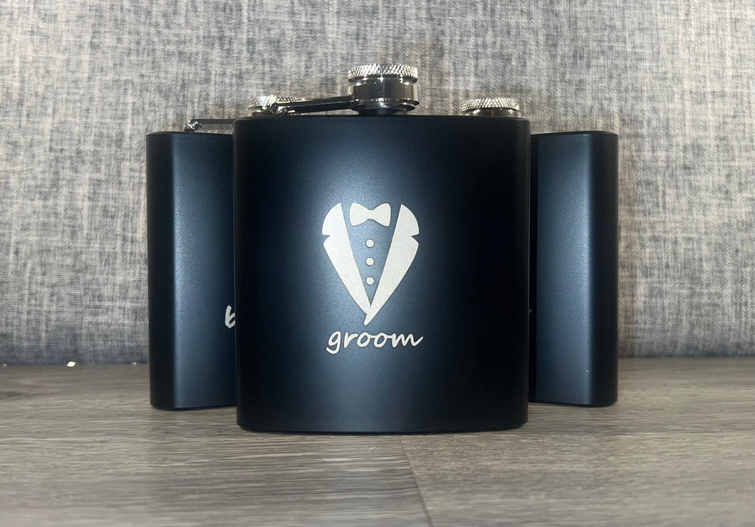 Groom Etched Wedding Flask