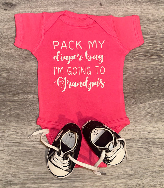 Load image into Gallery viewer, Pack My Diaper Bag I’m Going To Grandpas Bodysuit