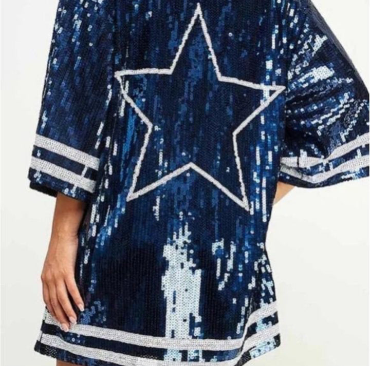 Load image into Gallery viewer, Dallas Cowboys Sparkly Sequin Dress