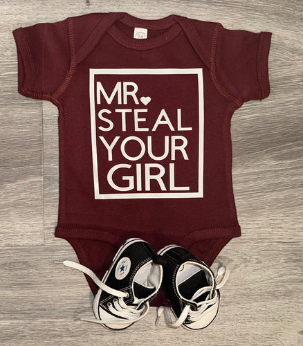 MR Steal Your Girl Bodysuit - PREMADE READY TO SHIP 3-6 MONTH FIT