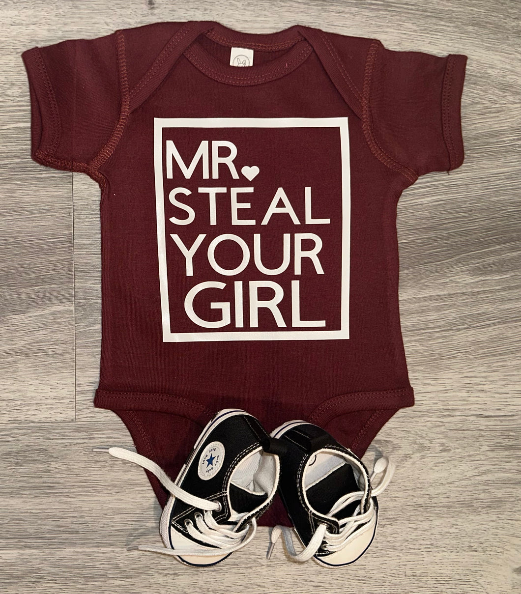 MR Steal Your Girl Bodysuit - PREMADE READY TO SHIP 3-6 MONTH FIT