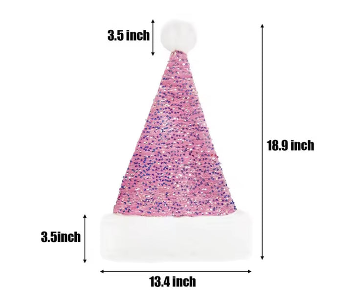 Load image into Gallery viewer, Glitter Santa Claus Hat Sparkly Sequin Santa Hat