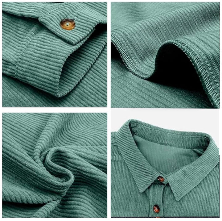Load image into Gallery viewer, Mint Green Corduroy Button Up Long Sleeve