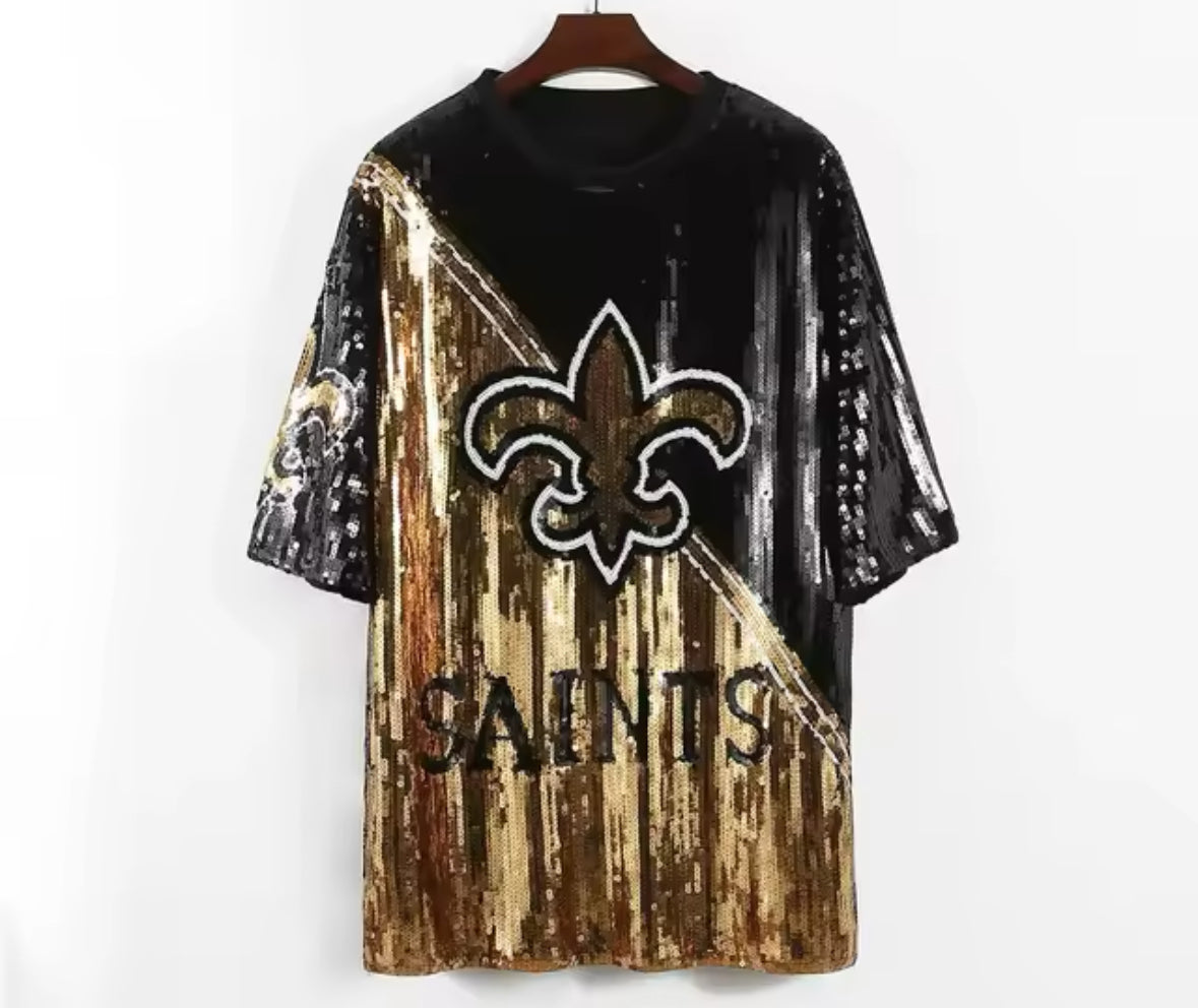 New Orleans Saints Sparkly Sequin Dress – Bombshell Boutique LV
