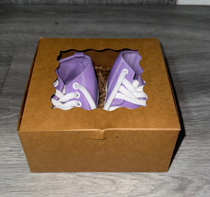 Load image into Gallery viewer, Purple Baby Girls Shoes, Newborn Infant Non-Slip Canvas Denim High Top Sneakers, Toddler First Walkers Shoes