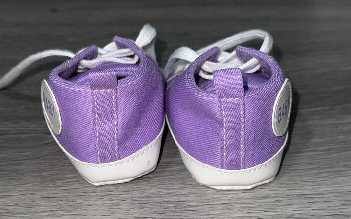 Load image into Gallery viewer, Purple Baby Girls Shoes, Newborn Infant Non-Slip Canvas Denim High Top Sneakers, Toddler First Walkers Shoes