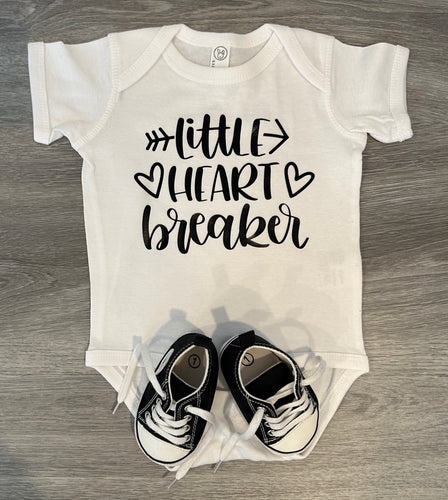 Little Heart Breaker Bodysuit - PREMADE READY TO SHIP 6-12 MONTH FIT