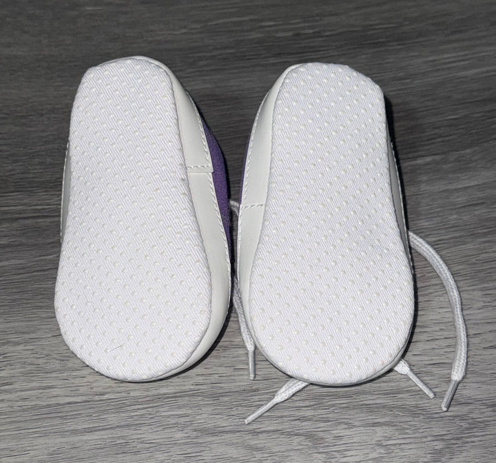 Load image into Gallery viewer, Purple Baby Girls Shoes, Newborn Infant Non-Slip Canvas Denim High Top Sneakers, Toddler First Walkers Shoes