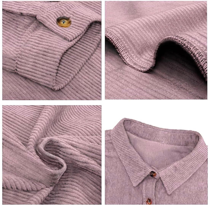 Load image into Gallery viewer, Pink Corduroy Long Sleeve Button Up Top