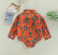 Load image into Gallery viewer, Western Long Sleeve Button Up Bodysuit | Western Bodysuit | Baby Boy Clothes