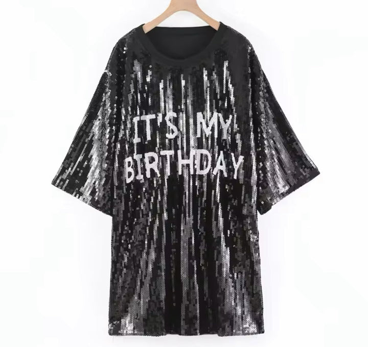 Load image into Gallery viewer, It&#39;s My Birthday Sparkly Sequin Dress