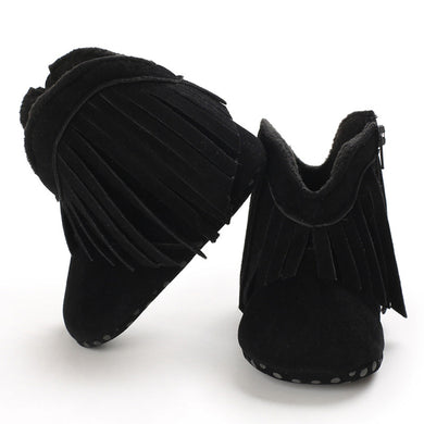 Black Fringe Infant Cowboy Boots