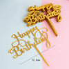 Gold Happy Birthday Acrylic Cake Topper