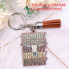 Glitter Western Howdy Keychain