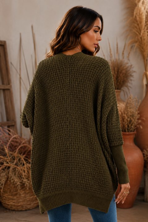 Load image into Gallery viewer, Green Women's Kimono Batwing Knitted Slouchy Oversized Cardigan Sweater