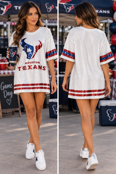 Load image into Gallery viewer, Houston Texans Sparkly Sequin Dress