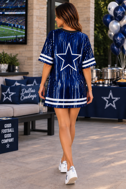 Load image into Gallery viewer, Dallas Cowboys Sparkly Sequin Dress