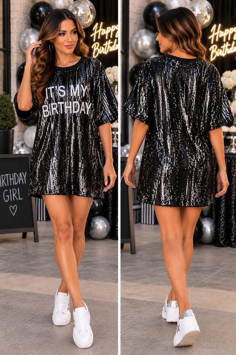 Load image into Gallery viewer, It's My Birthday Sparkly Sequin Dress