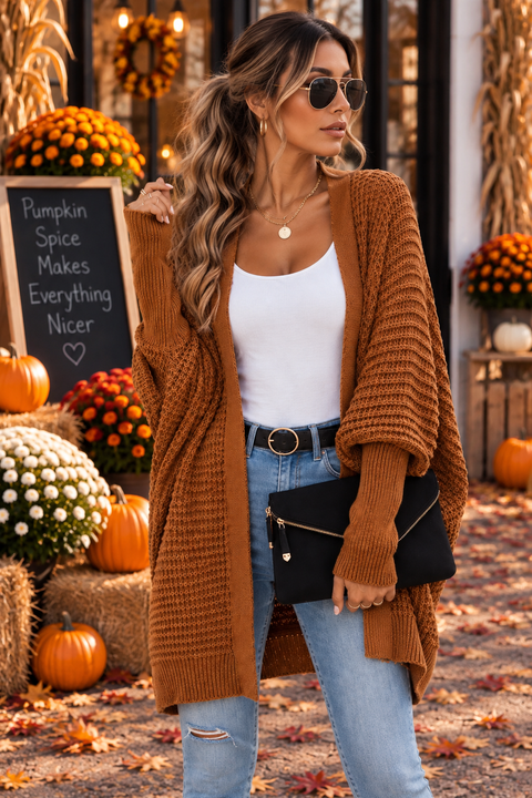 Load image into Gallery viewer, Brick Women's Kimono Batwing Knitted Slouchy Oversized Cardigan Sweater