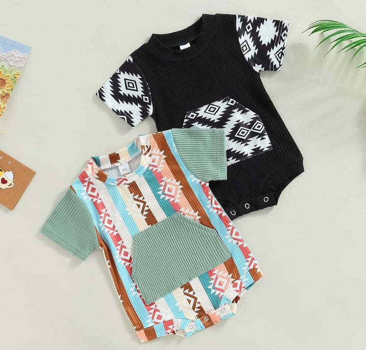 Load image into Gallery viewer, Aztec Bodysuit | Western Bodysuit | Baby Boy Clothes