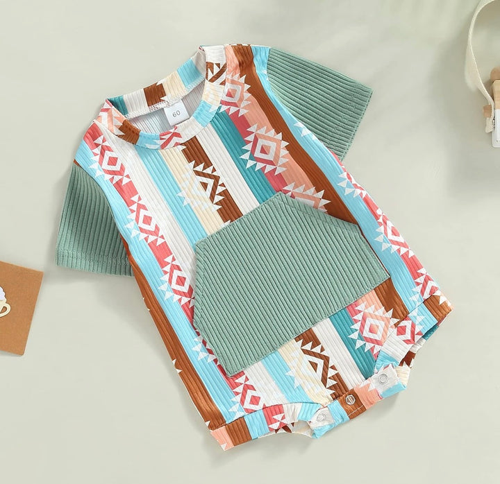 Load image into Gallery viewer, Aztec Bodysuit | Western Bodysuit | Baby Boy Clothes | Western Shirt |