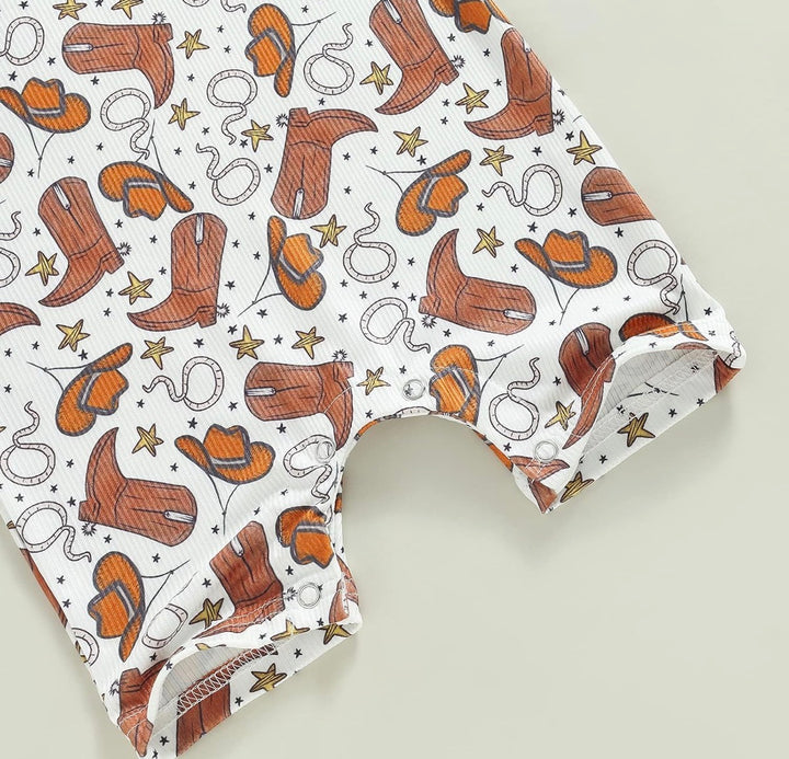 Load image into Gallery viewer, Cowboy Boots Bodysuit Romper | Western Bodysuit | Baby Boy Clothes | Western Shirt |