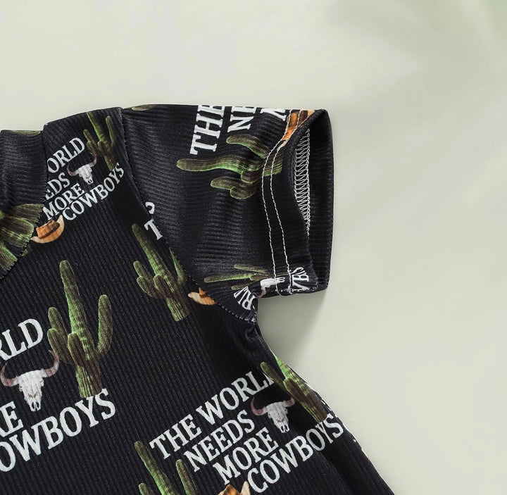 Load image into Gallery viewer, The World Needs More Cowboys Bodysuit Romper | Western Bodysuit | Baby Boy Clothes | Western Shirt |