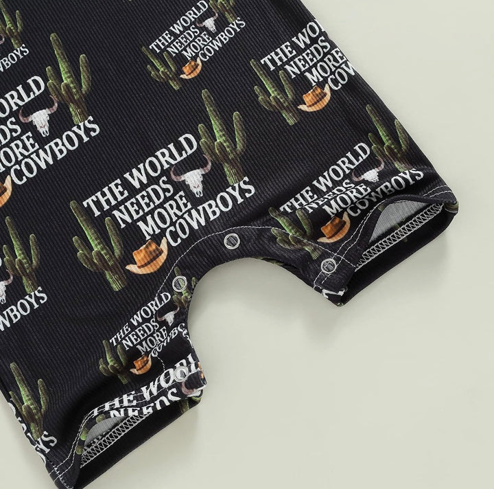Load image into Gallery viewer, The World Needs More Cowboys Bodysuit Romper | Western Bodysuit | Baby Boy Clothes | Western Shirt |