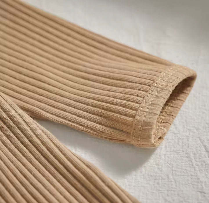 Load image into Gallery viewer, Khaki Knit Ribbed Bodysuit Romper