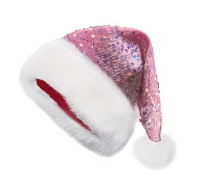 Load image into Gallery viewer, Glitter Santa Claus Hat Sparkly Sequin Santa Hat