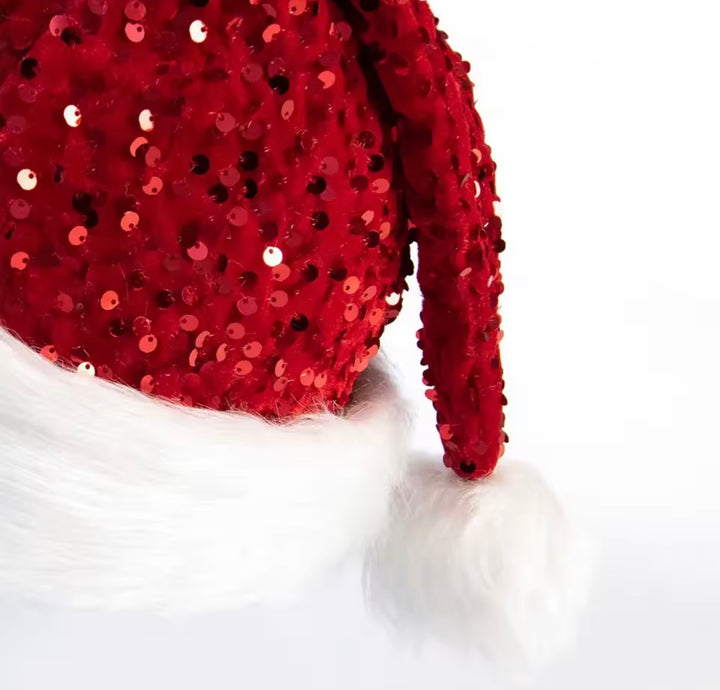 Load image into Gallery viewer, Glitter Santa Claus Hat Sparkly Sequin Santa Hat